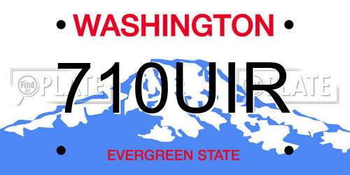 710UIR Washington License Plate