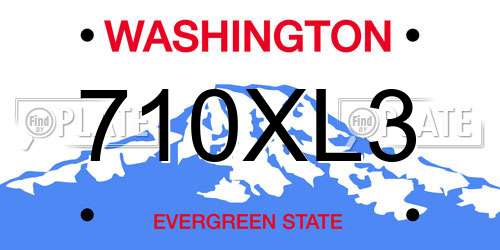 710XL3 Washington License Plate
