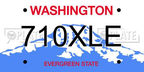710XLE Washington License Plate