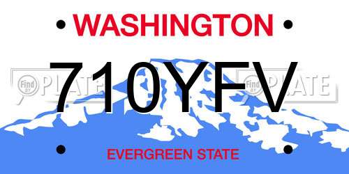 710YFV Washington License Plate