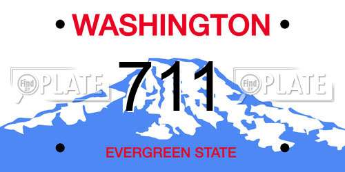 711 Washington License Plate