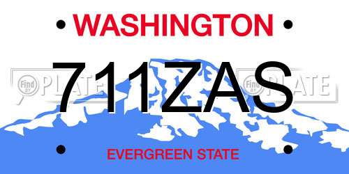 711ZAS Washington License Plate