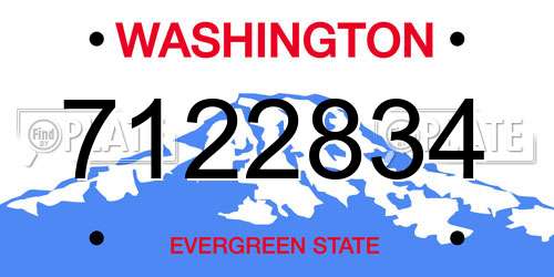 7122834 Washington License Plate