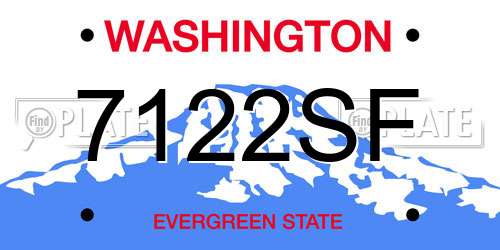 7122SF Washington License Plate
