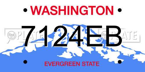 7124EB Washington License Plate