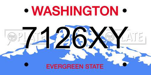 7126XY Washington License Plate