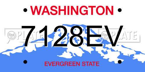 7128EV Washington License Plate