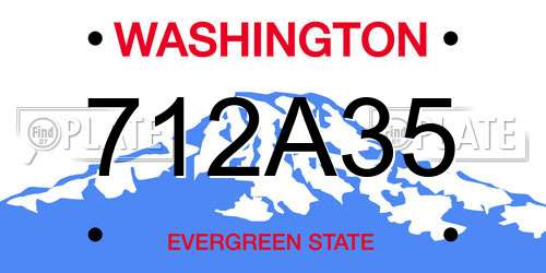712A35 Washington License Plate
