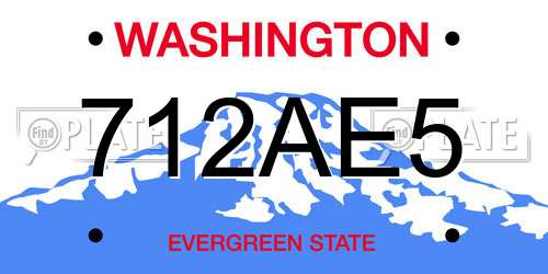 712AE5 Washington License Plate