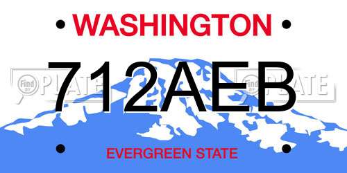 712AEB Washington License Plate