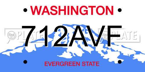 712AVF Washington License Plate