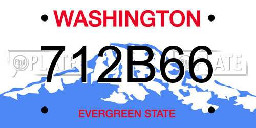 712B66 Washington License Plate