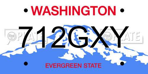 712GXY Washington License Plate