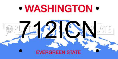 712ICN Washington License Plate