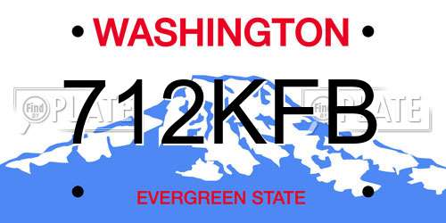 712KFB Washington License Plate