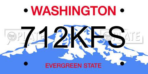 712KFS Washington License Plate