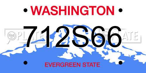 712S66 Washington License Plate
