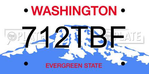 712TBF Washington License Plate