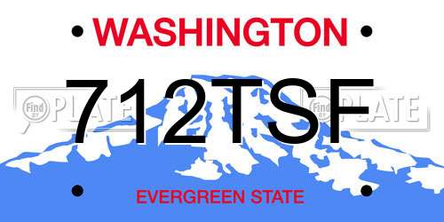 712TSF Washington License Plate