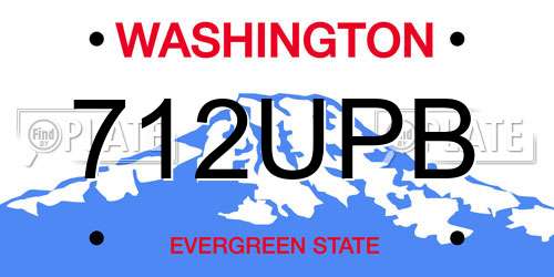 712UPB Washington License Plate