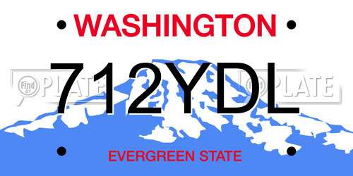 712YDL Washington License Plate