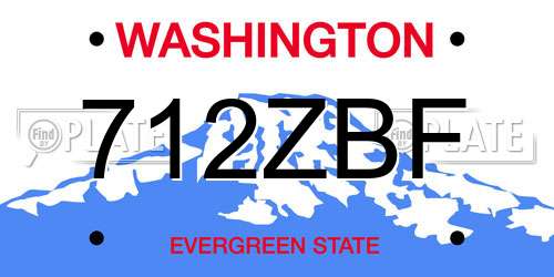 712ZBF Washington License Plate