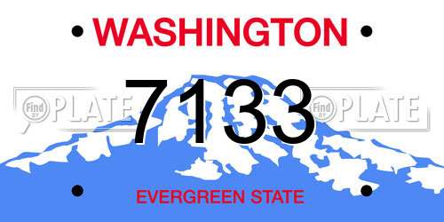 7133 Washington License Plate