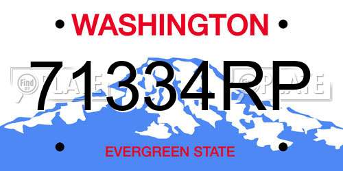 71334RP Washington License Plate