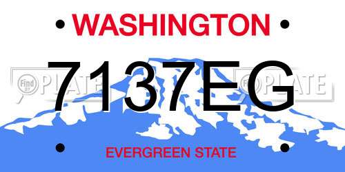 7137EG Washington License Plate