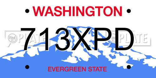713XPD Washington License Plate