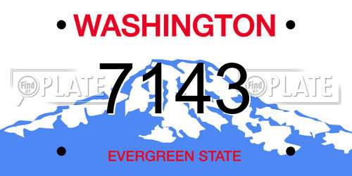 7143 Washington License Plate