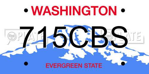 715CBS Washington License Plate