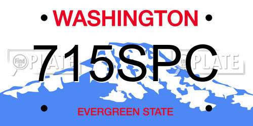 715SPC Washington License Plate