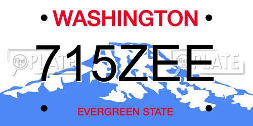 715ZEE Washington License Plate