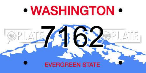 7162 Washington License Plate