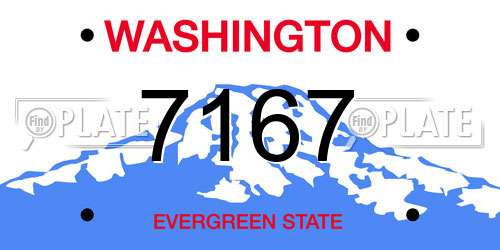 7167 Washington License Plate