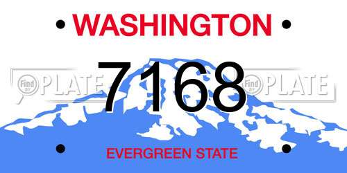7168 Washington License Plate