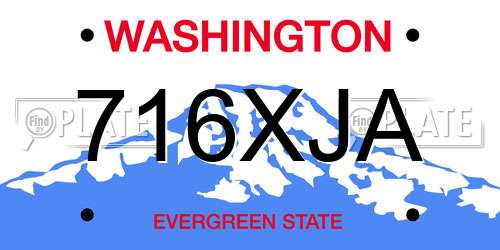 716XJA Washington License Plate
