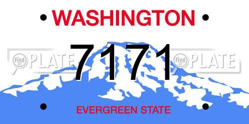 7171 Washington License Plate