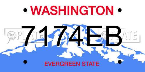 7174EB Washington License Plate