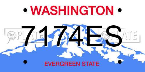 7174ES Washington License Plate