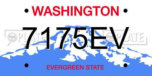 7175EV Washington License Plate