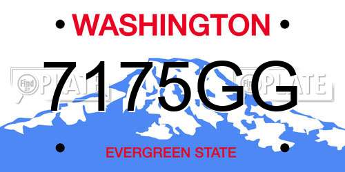 7175GG Washington License Plate