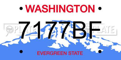 7177BF Washington License Plate