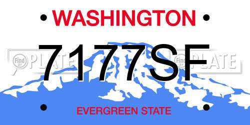 7177SF Washington License Plate