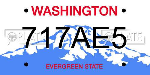 717AE5 Washington License Plate