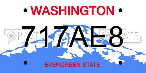 717AE8 Washington License Plate