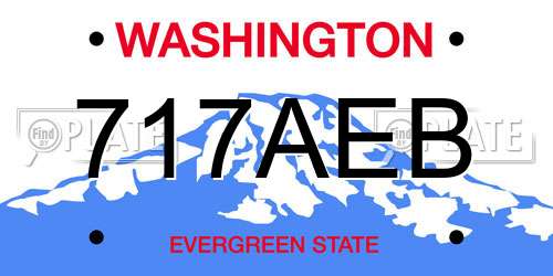 717AEB Washington License Plate