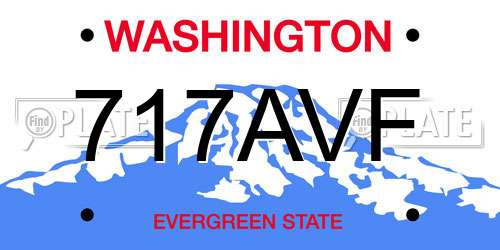 717AVF Washington License Plate