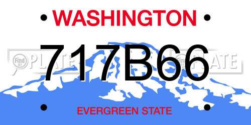 717B66 Washington License Plate